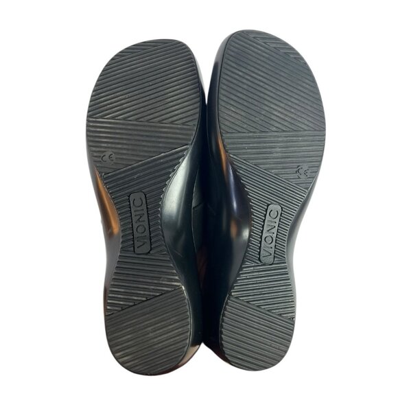 Vionic Esme Leather Clogs Studded Suede Chunky Black Size 10 - Picture 4 of 5